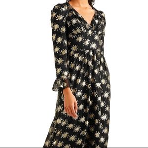NWT STINE GOYA William metallic fil coupé silk-blend midi dress XS
